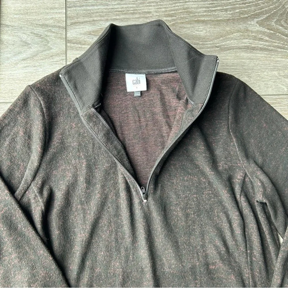 Cabi Black Burgundy Cuddle Long-Sleeve Sweater Dress - Picture 9 of 16